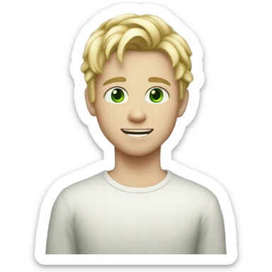 blonde, green-eyed, white-skin 20 years old boy sticker