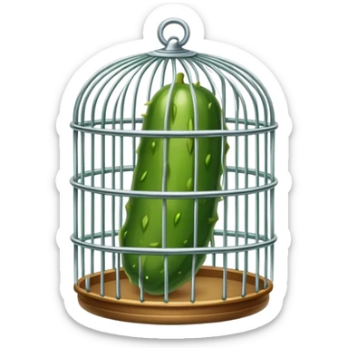Pickle in a cage sticker