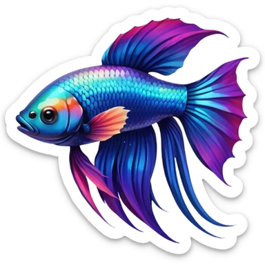 Betta fish, half moon sticker
