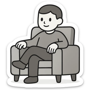 comfort, minimalist style, clean lines sticker