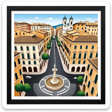 piazza di spagna view from up above
no square style no frame png style 
no squared only building sticker