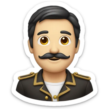 Retraité homme moustache dégarni sticker