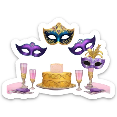 masquerade party table  sticker