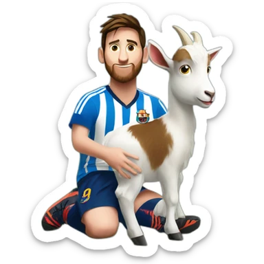 Messi assis sur un goat sticker