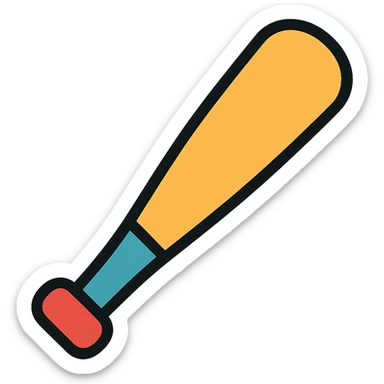 baseball bat icon with color outline sticker