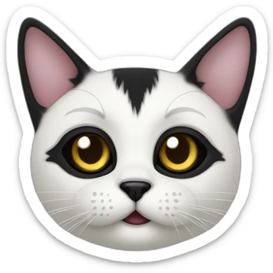 white-black-cat-with-black-stain-mouth sticker