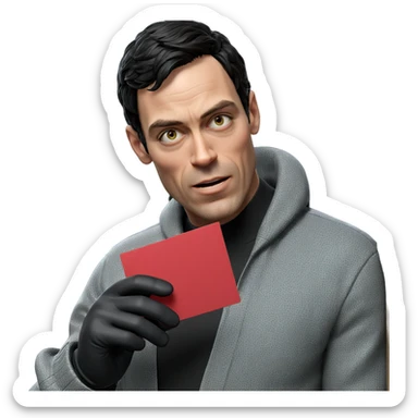 mysterious boy in black gloves sticker
