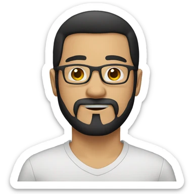 indonesian adult goatee beard no moustache no glasses black hair sticker