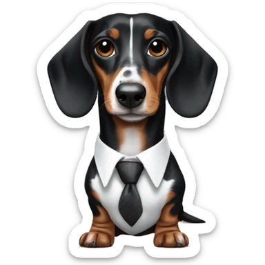 Black piebald dachshund in dapper fit sticker