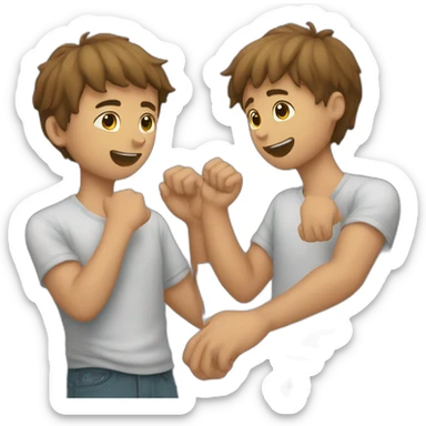 Boys slaping another bou sticker