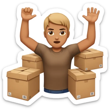 person throwing boxes aggressively sticker