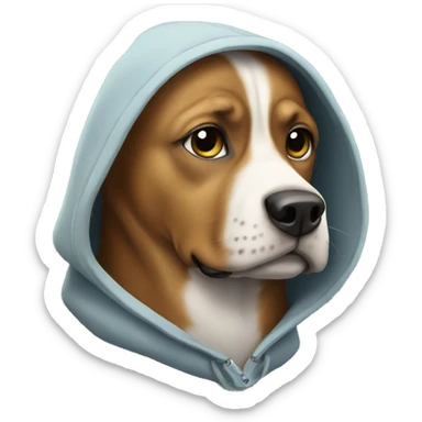 Dog with a hoodie on  sticker