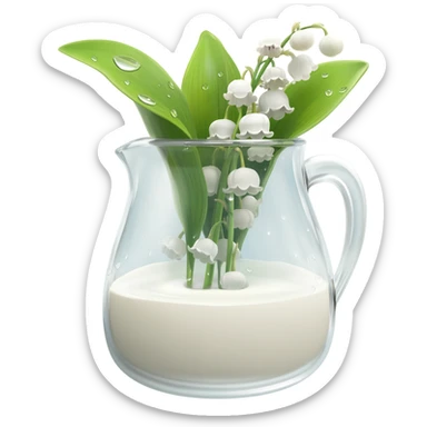 lily of the valley dripping into a milk jug sticker
