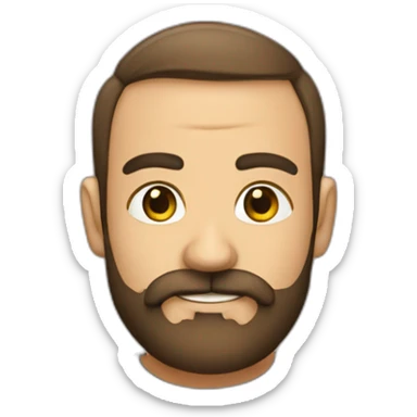 Calvo con barba y letras Tineo sticker