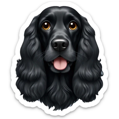 Black english Cocker spaniel sticker