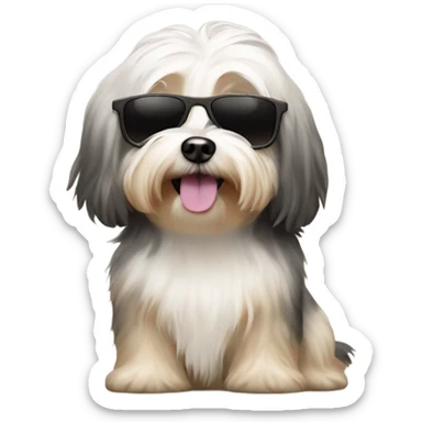Havanese with sunglasses sticker