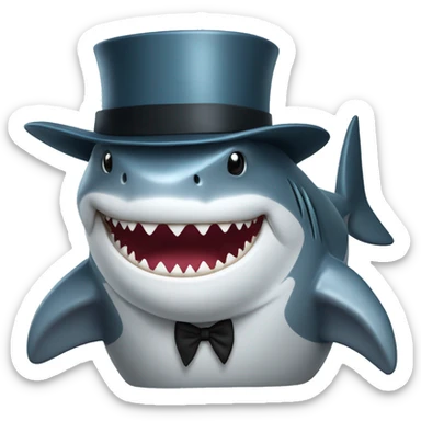 Shark wih top hat sticker