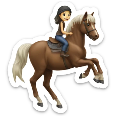 ragazza che cavalca un cavallo  sticker