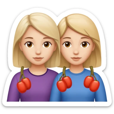 Two girls saying six seven sticker