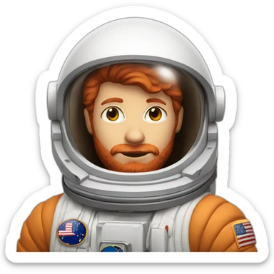 redheaded male astronaut visible face no beard sticker
