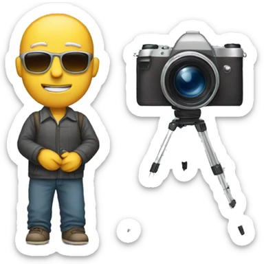 BLIND MAN whith photocamera sticker