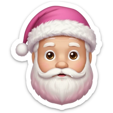 Cute Santa Claus with pink hat sticker