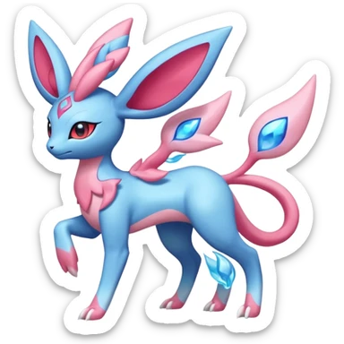 Hydro-elemental Salamence-Sylveon-Fakémon-fusion (full body) sticker