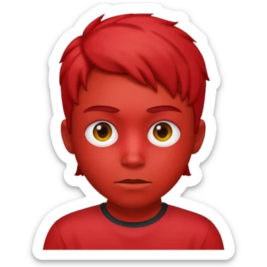 A person who has red shirt that says team coolkid with red skin sticker