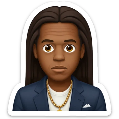 Jay-Z with dark brown long hair sticker