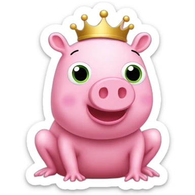 Peppa pig on a frog in mod sticker