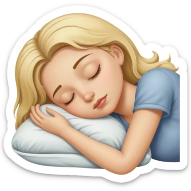 Dirty blonde girl sleeping sticker