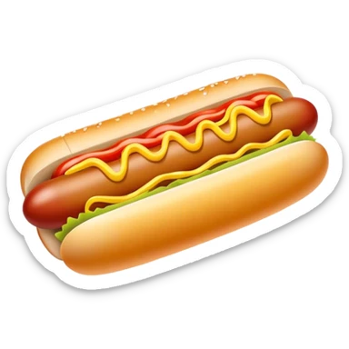 Chicago hotdog with yellow mustard sticker