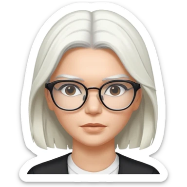 kendall jenner with white hair and glasses sticker