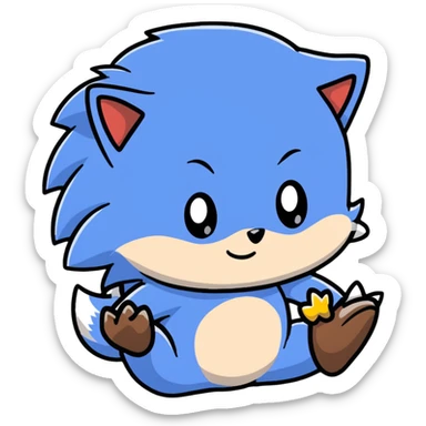 Baby Sonic the Hedgehog and baby Silver the Hedgehog together sticker