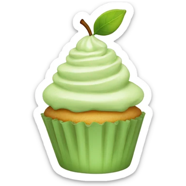 Light green pear cupcake sticker