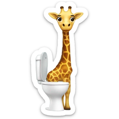 A giraffe with a toilet head  sticker
