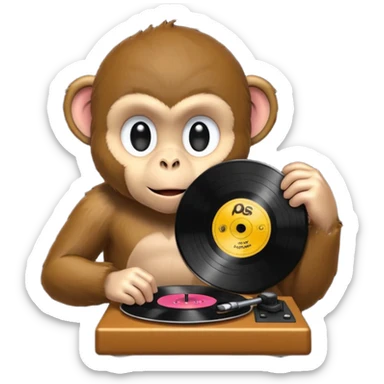 Monkey discovering vinyl  sticker