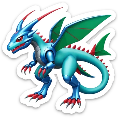  Cool Shiny Digimon-Fakemon-Salamence-Flygon-Mecha full body sticker