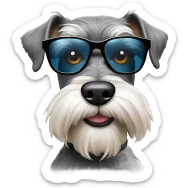 Schnauzer wearing sunglasses sticker