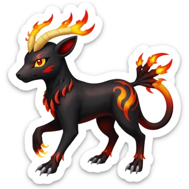 Darkrai-Giratina-Houndoom-Meloetta-Fakémon-creature-hybrid-fusion, full body sticker