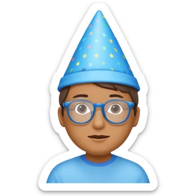 party blue hat bee with glasses sticker