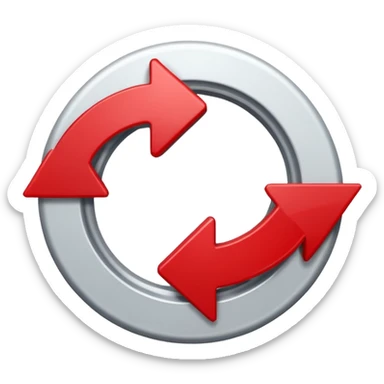 Prompt 15: "Is your backup plan."
Graphic: 🔄 Refresh/loop arrows icon (white with red highlights).
Animation: Arrows rotate smoothly.
Background: Transparent. sticker