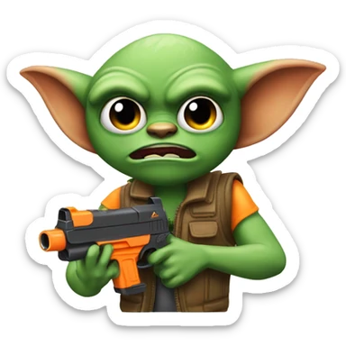gremlin with nerf gun sticker
