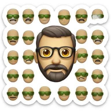 Alienígena con barba y gafas sticker