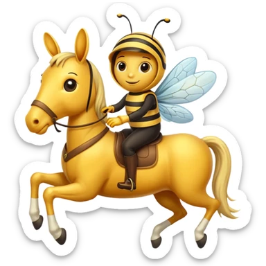Bee riding horse sticker