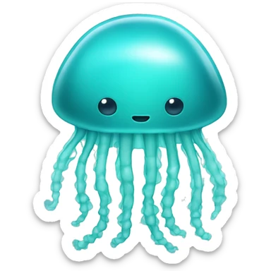 Light blue turquoise jelly fish sticker