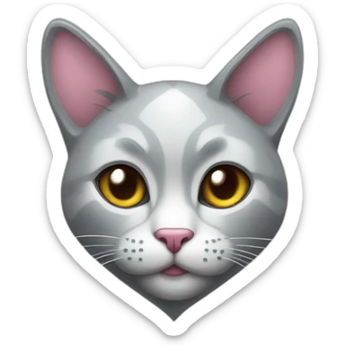 Diamond heart cat sticker