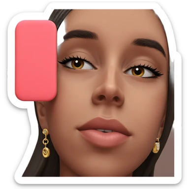 close-up jewelry portrait of girl sticker