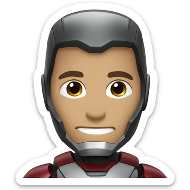 Ironman with a black and gray ironman suit sticker