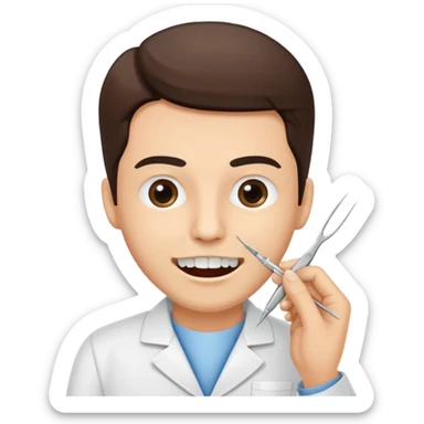 Tooth extracted by tweezer holder by dentist  sticker